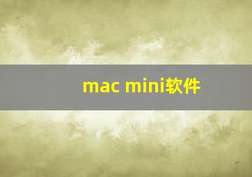 mac mini软件